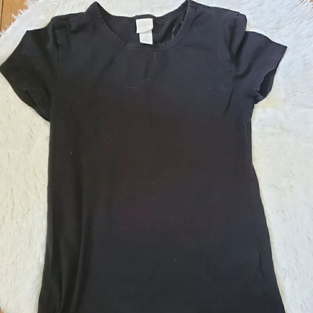 Women's Black Short Sleeve Crew Neck Tee Size Medium